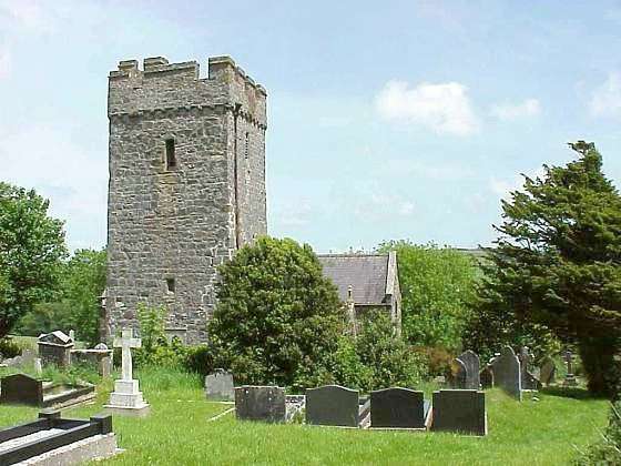 Church and churchyard from the west