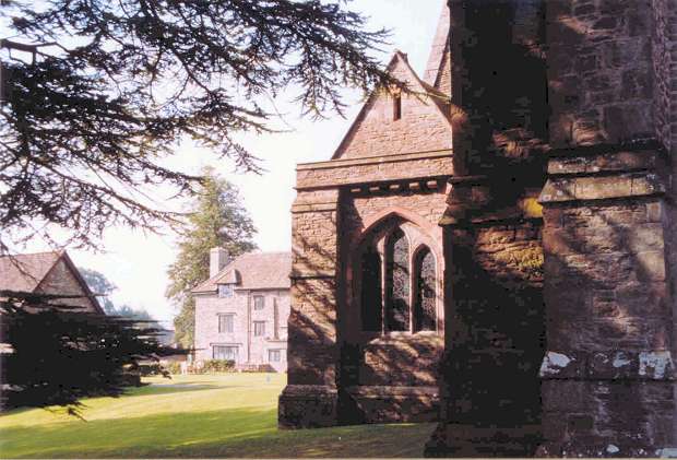 Brecon Cathedral - east wall, canonry, and deanery