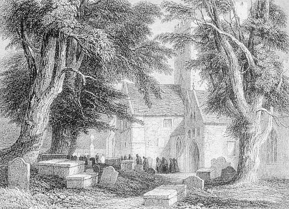 Brecon Cathedral - 19th century engraving