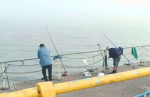 Fishing off Mumbles pier